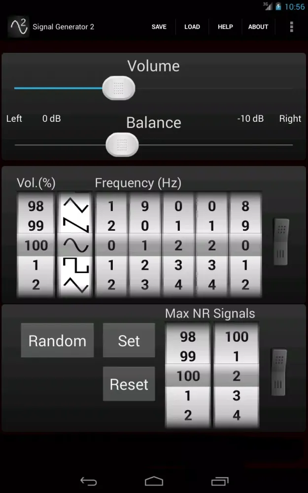Tangkapan layar Sound Signal Generator 2