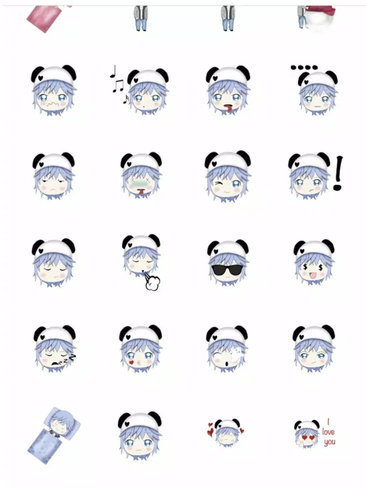 Tangkapan layar pink blue stickers iPad 