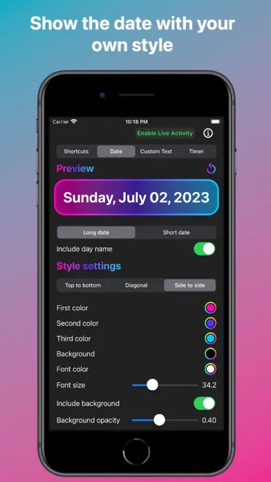 Edgy: Live Activities & Widget Screenshots