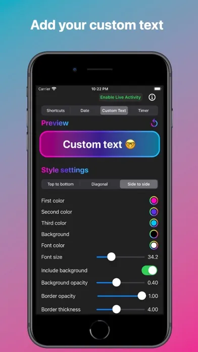 Edgy: Live Activities & Widget Screenshots