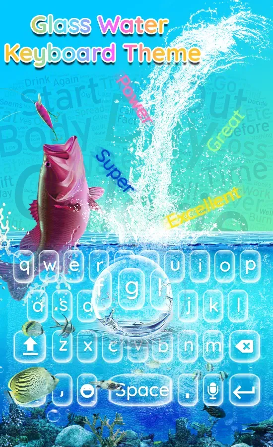Glass Water Keyboard Theme Screenshots