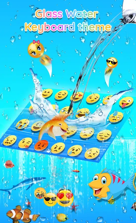 Glass Water Keyboard Theme Screenshots