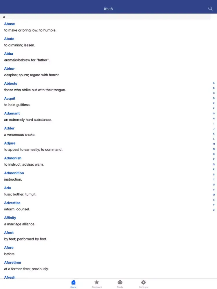 King James Dictionary - flashcard, quiz iPad  Screenshots