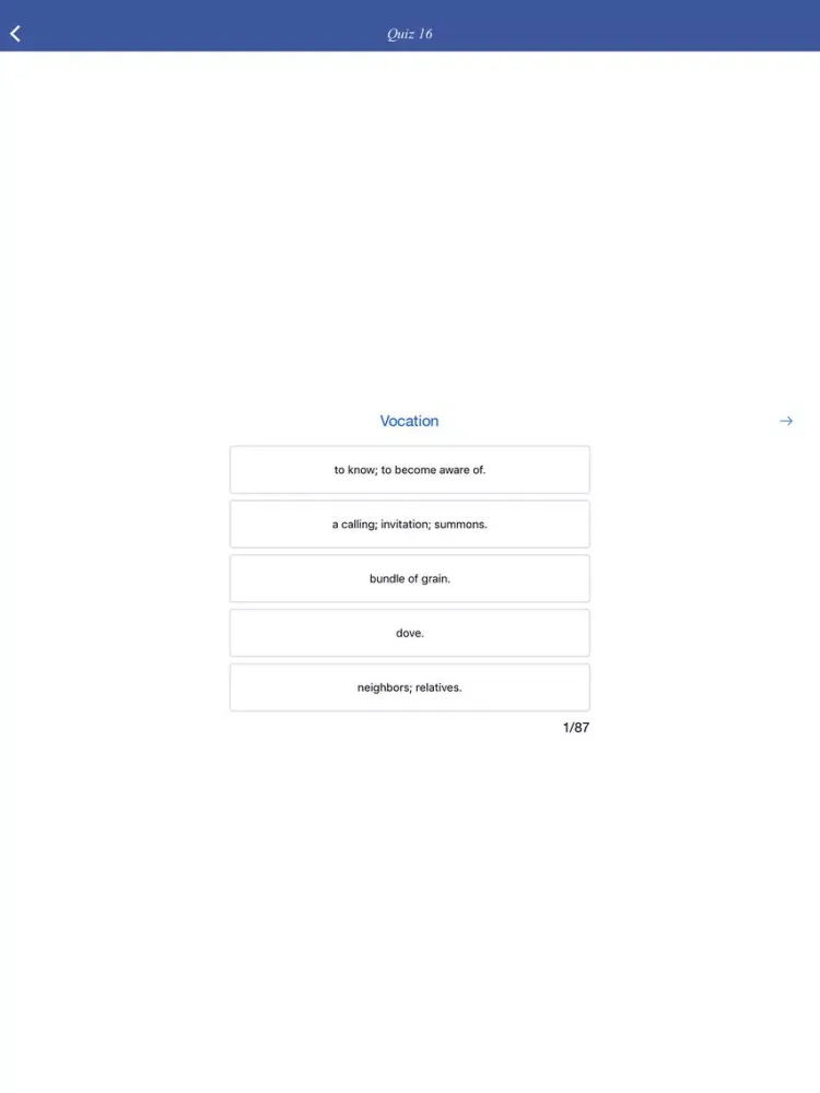 King James Dictionary - flashcard, quiz iPad  Screenshots