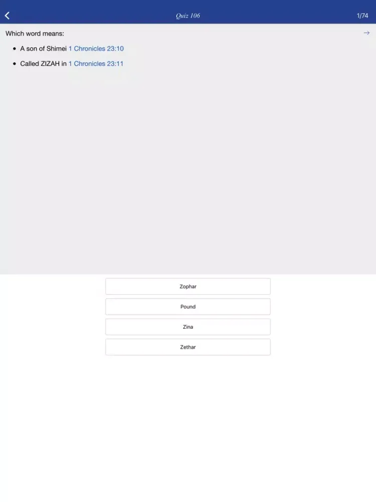 Ảnh chụp màn hình của Nave's Topical Bible - flashcard iPad 