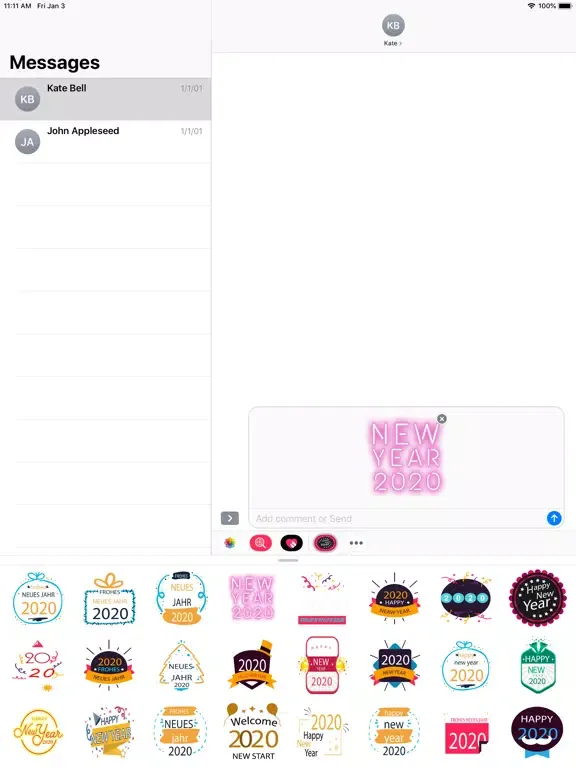 تصاویر New Year Stickers For WA iPad 