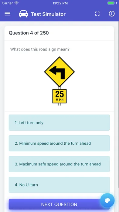 Ảnh chụp màn hình của Arkansas DMV Permit Test