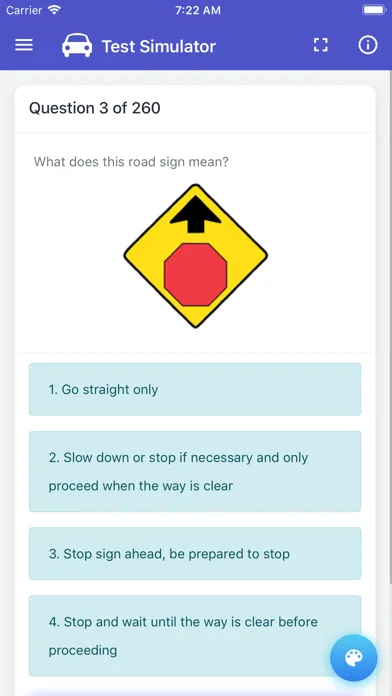 Tangkapan layar Colorado DMV Permit Test