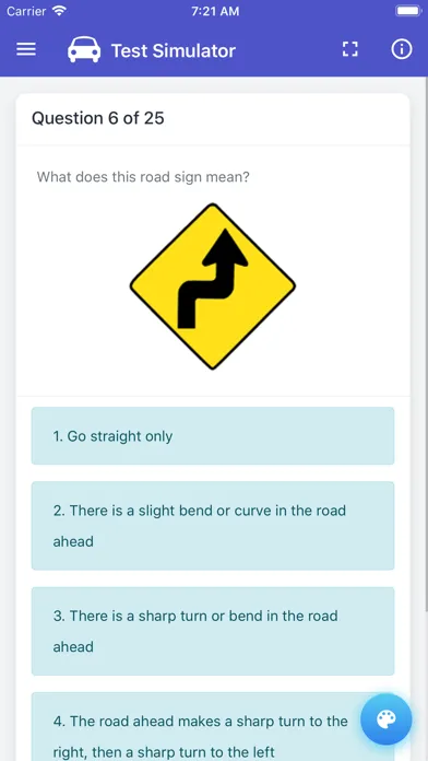 Tangkapan layar Colorado DMV Permit Test