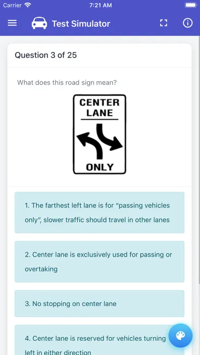 Tangkapan layar Colorado DMV Permit Test