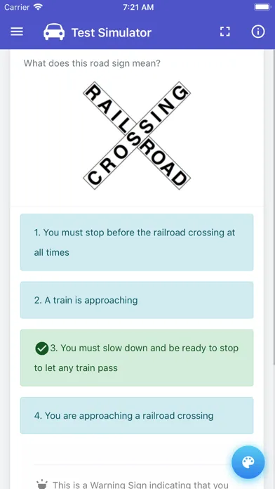 Tangkapan layar Colorado DMV Permit Test