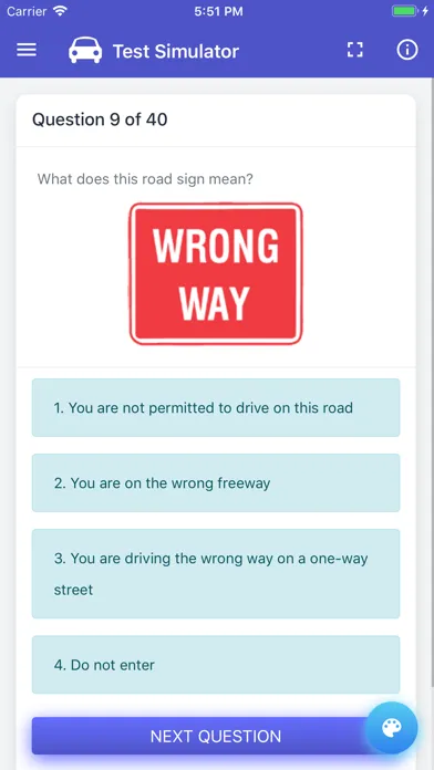 Screenshot di Idaho DMV Permit Test