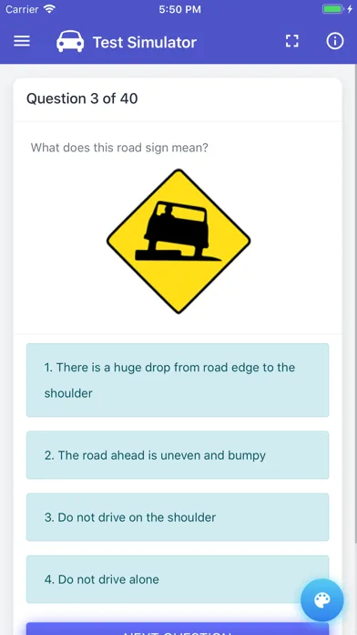 Screenshot di Idaho DMV Permit Test