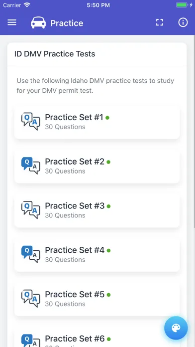 Screenshot di Idaho DMV Permit Test