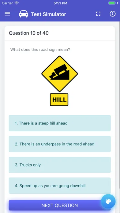 Screenshot di Idaho DMV Permit Test