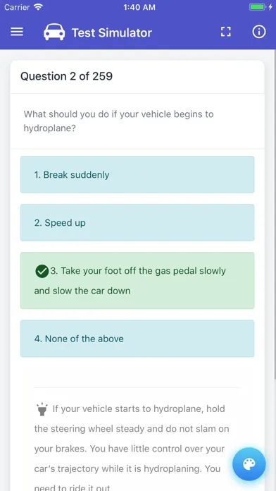 Capturas de pantalla de Indiana BMV Practice Exam