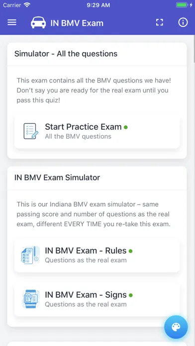 Capturas de pantalla de Indiana BMV Practice Exam