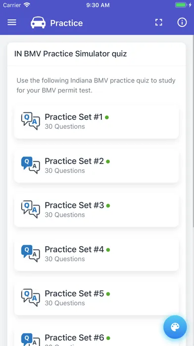 Capturas de pantalla de Indiana BMV Practice Exam