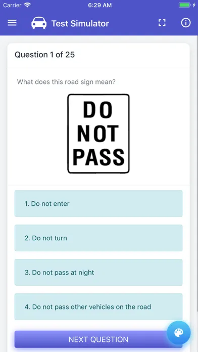 Zrzuty ekranu Kansas DMV Permit Test