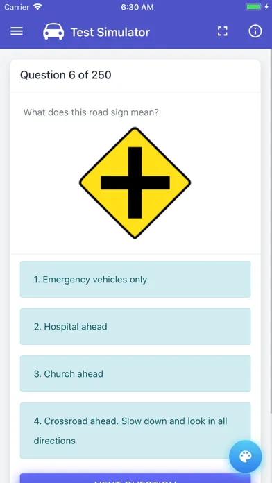 Zrzuty ekranu Kansas DMV Permit Test