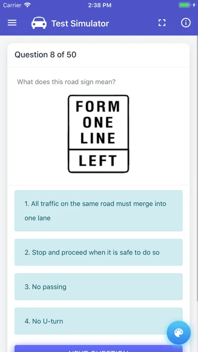 Capturas de tela do Utah DMV Permit Test