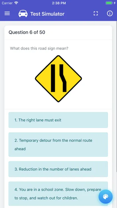 Capturas de tela do Utah DMV Permit Test