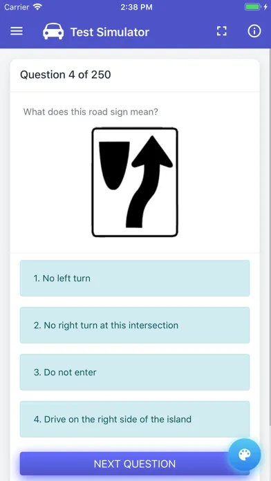 Capturas de tela do Utah DMV Permit Test