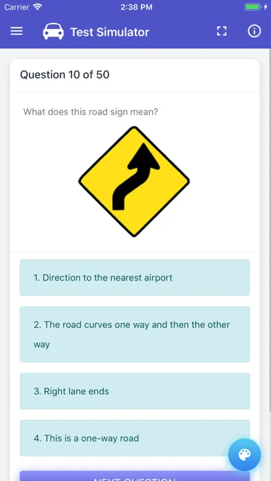 Capturas de tela do Utah DMV Permit Test