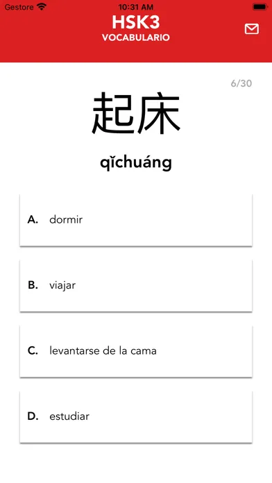 Ảnh chụp màn hình của HSK3 Test Vocabulario