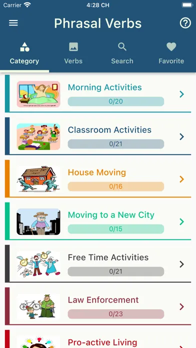 Скриншоты English Phrasal Verbs App