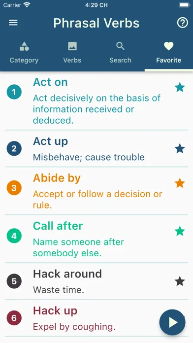 Скриншоты English Phrasal Verbs App