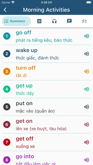 Скриншоты English Phrasal Verbs App