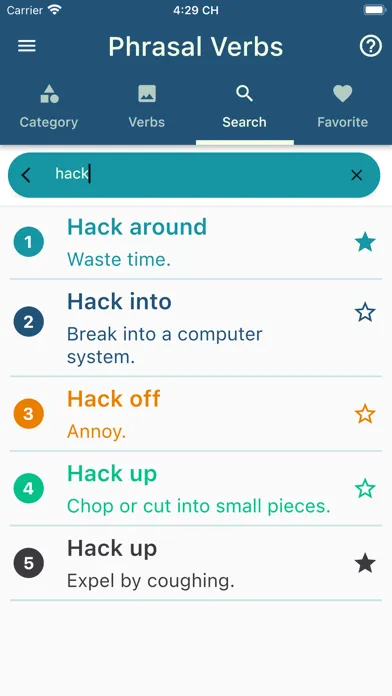 Скриншоты English Phrasal Verbs App