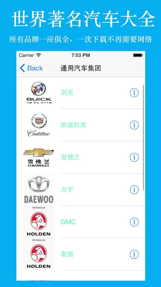 世界著名汽车大全应用截图