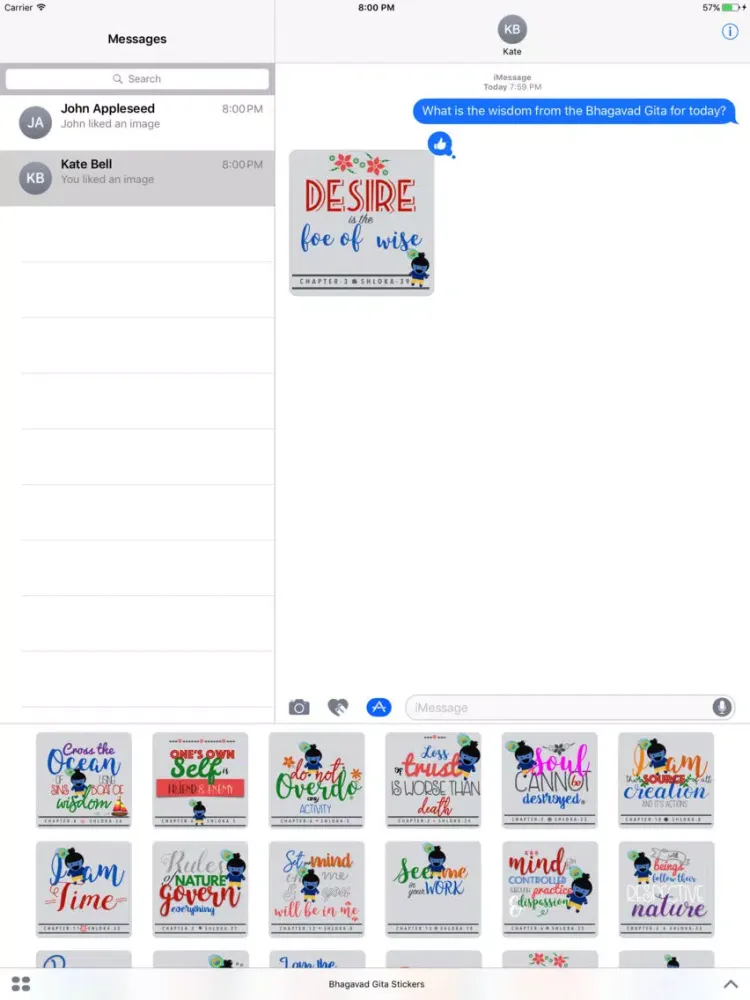 Bhagavad Gita Stickers iPad 应用截图