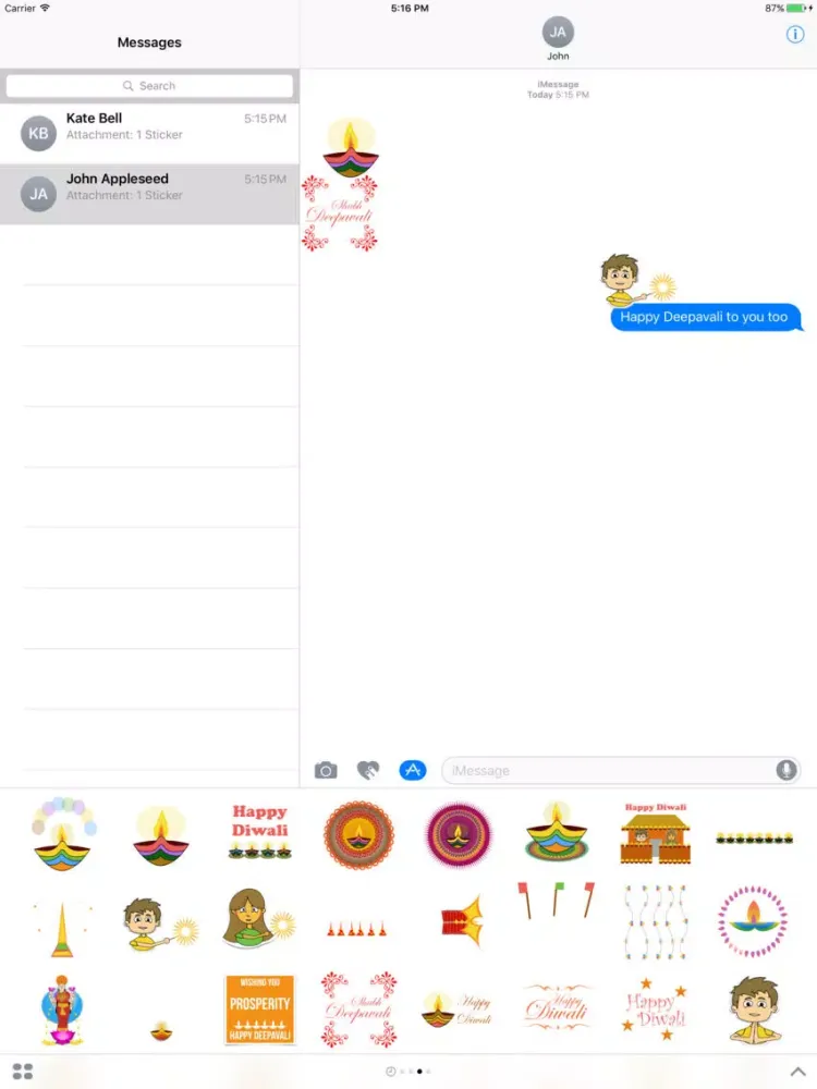 Diwali Stickers - lamps, rangoli, fireworks & more iPad  Ekran Görüntüleri