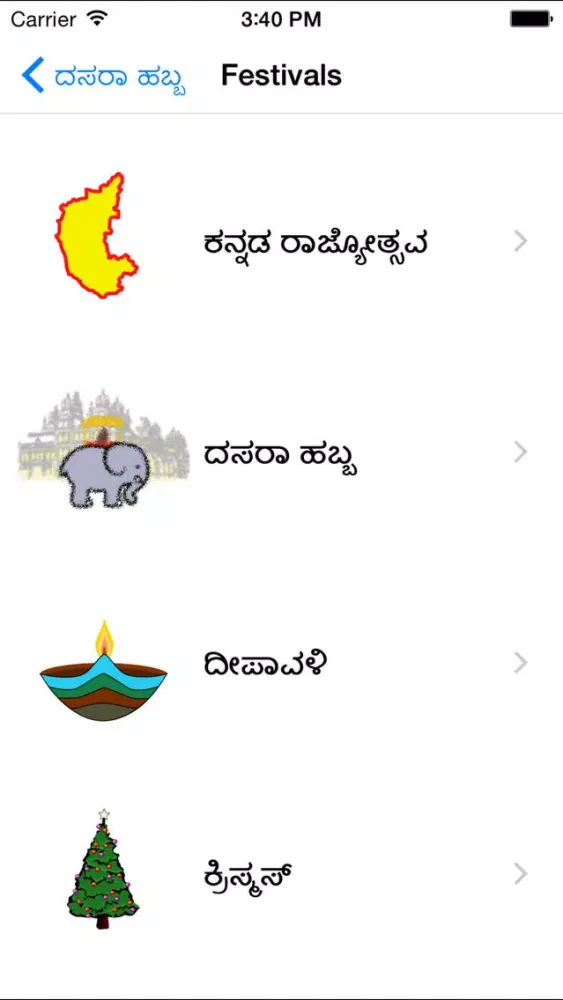 Ảnh chụp màn hình của Kannada Greeting Cards