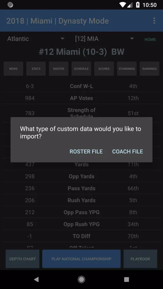 College Football Coach: Career Screenshots