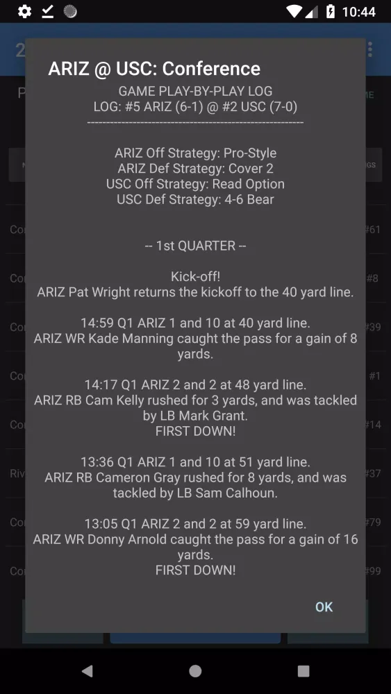 College Football Coach: Career Screenshots