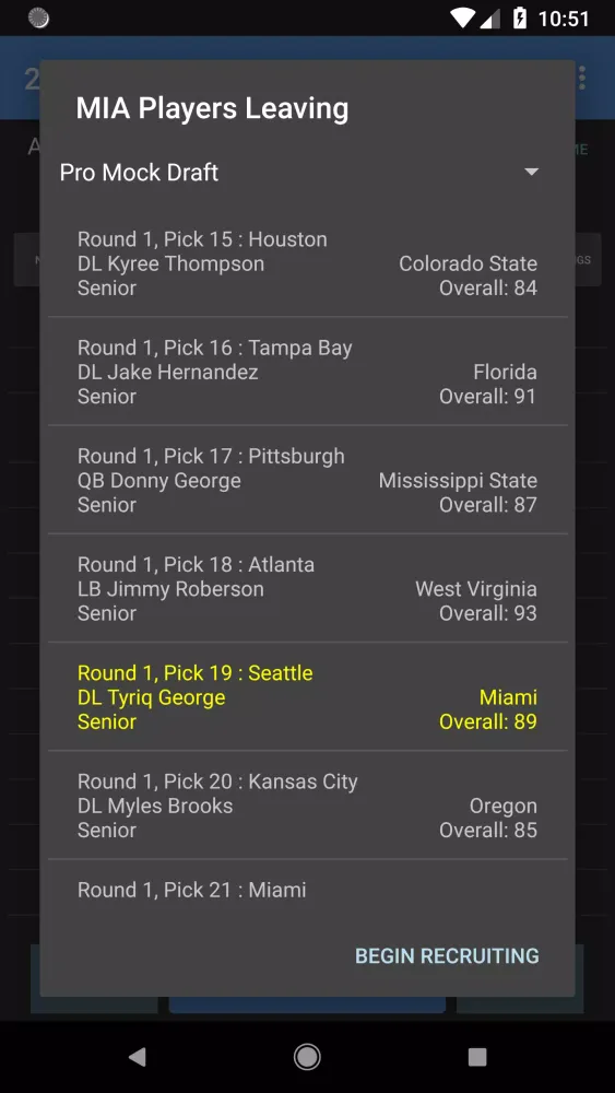 College Football Coach: Career Screenshots