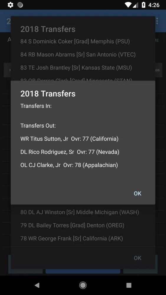 College Football Coach: Career Screenshots