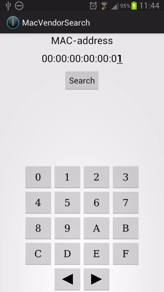 ภาพหน้าจอของ Mac Vendor Search