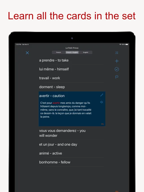Tangkapan layar Read and Learn iPad 