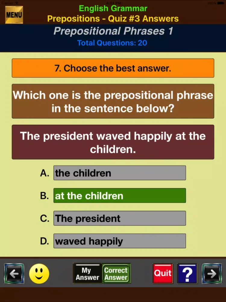Скриншоты easyLearn Prepositions in English Grammar iPad 