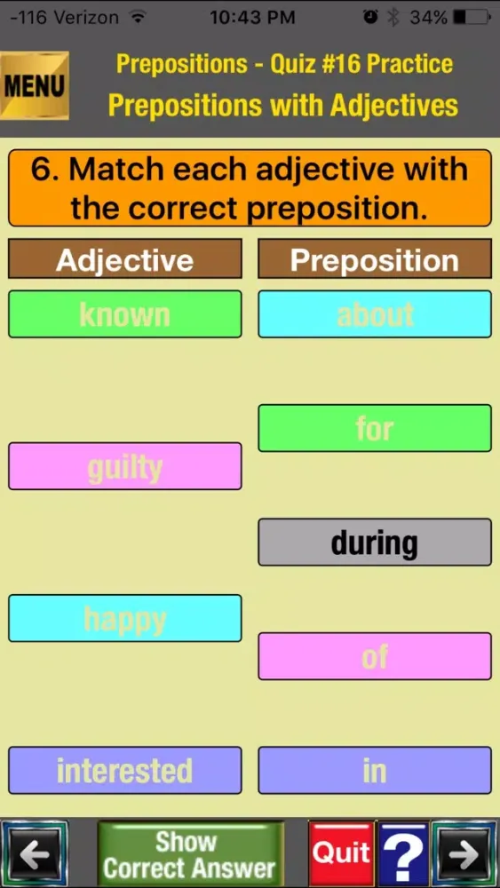 Скриншоты easyLearn Prepositions in English Grammar