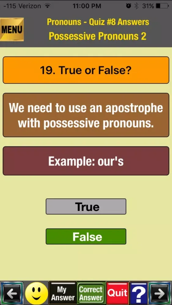 easyLearn Pronouns in English Grammar سکرین شاٹس