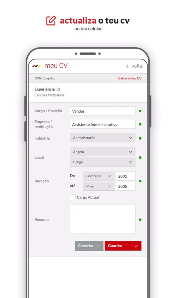 ภาพหน้าจอของ emprego.co.ao