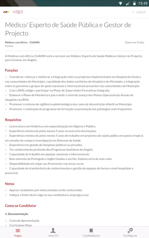 ภาพหน้าจอของ emprego.co.ao