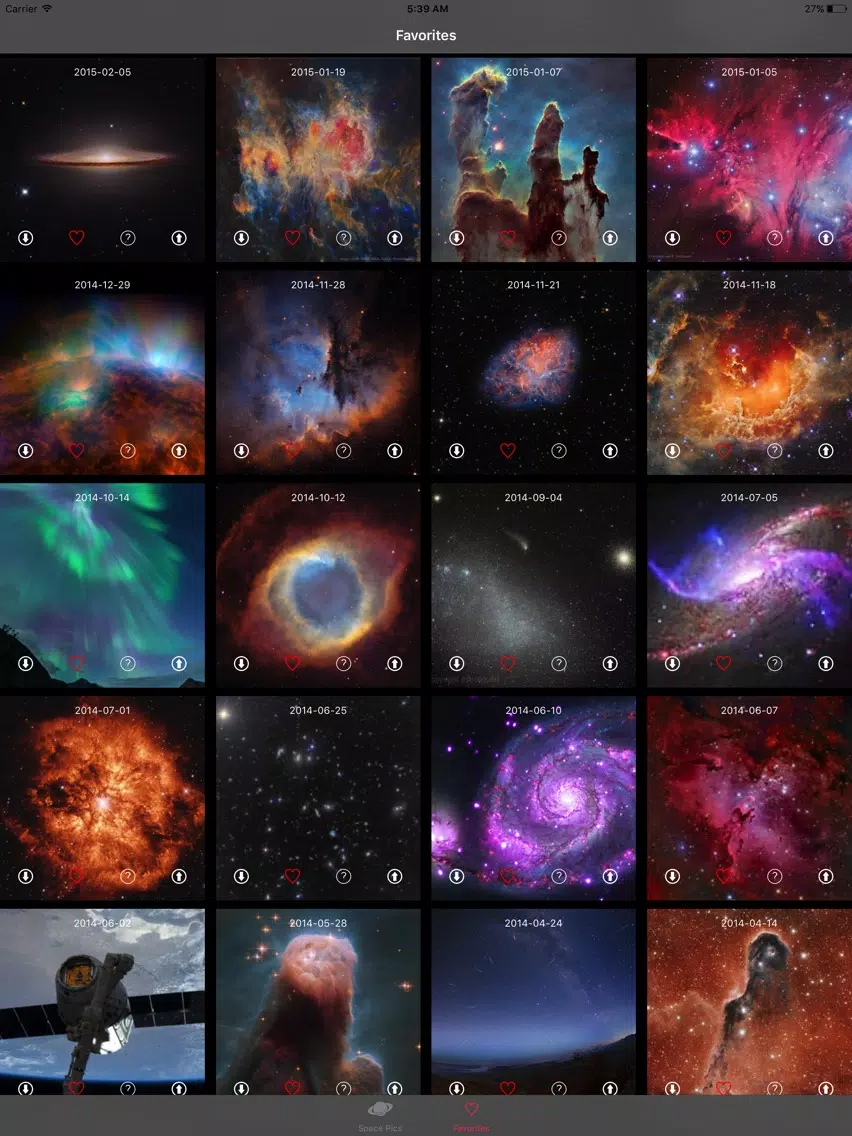 Ảnh chụp màn hình của Space Pictures iPad 