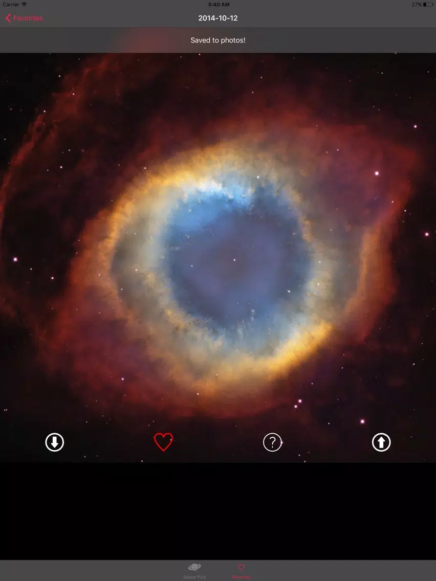 Ảnh chụp màn hình của Space Pictures iPad 